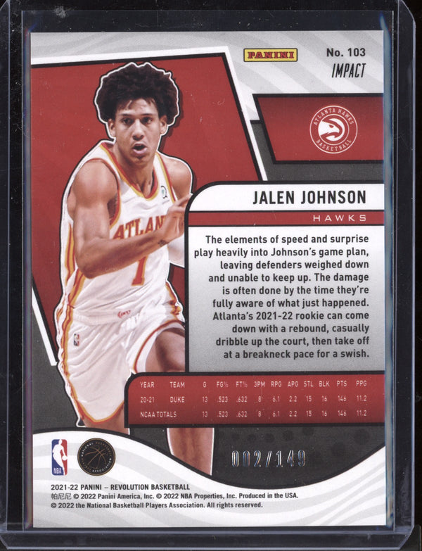 Jalen Johnson 2021-22 Panini Revolution Impact RC 2/149