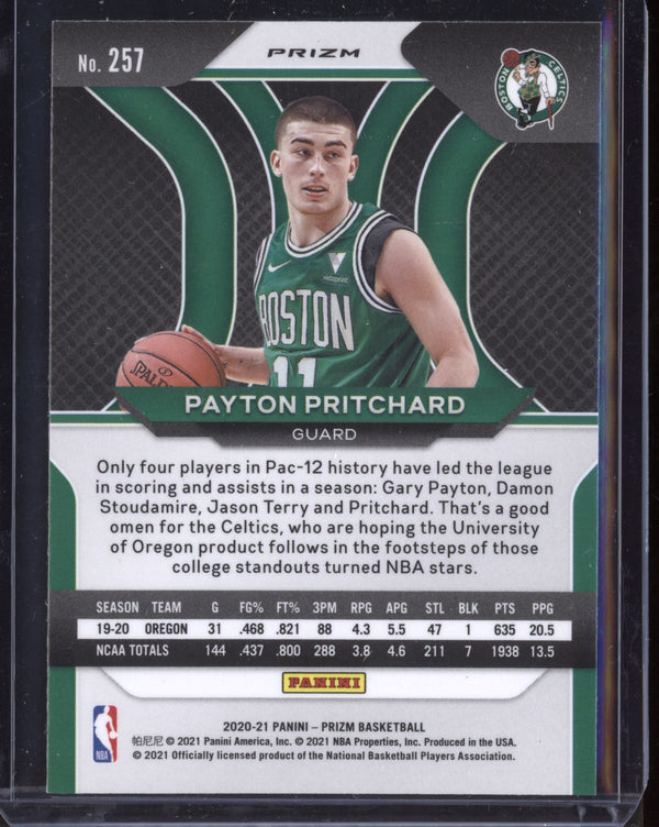 Payton Pritchard 2020/21 Panini Prizm Red Wave RC