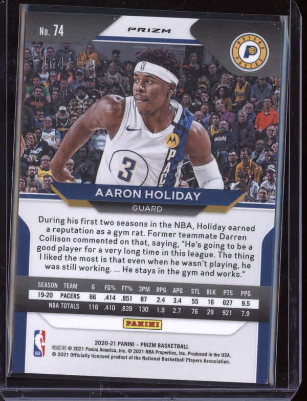 Aaron Holiday 2020 Panini Prizm Basketball Blue Prizm 164/199