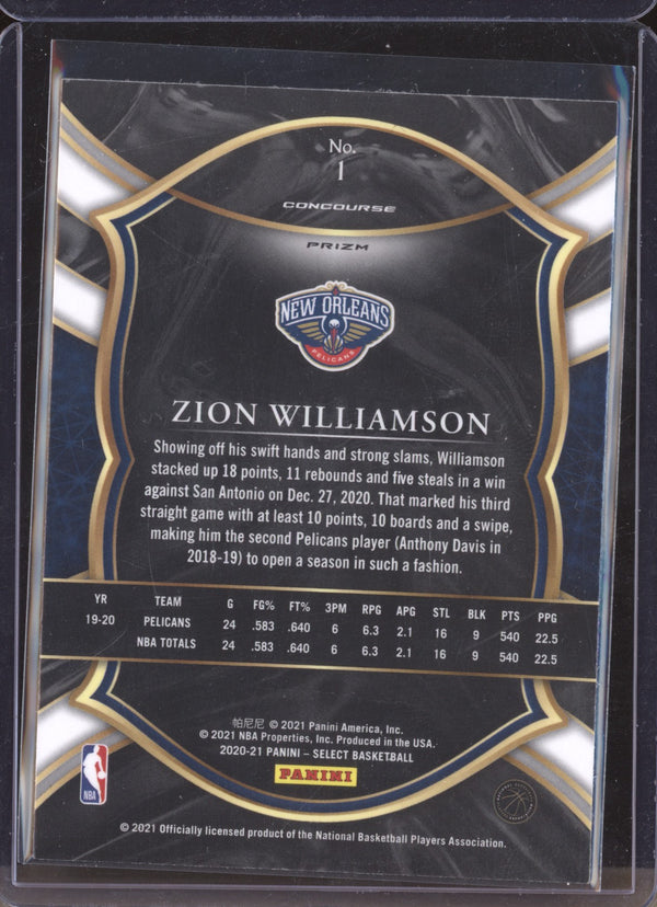 Zion Williamson 2020-21 Panini Select 1 Concourse Scope