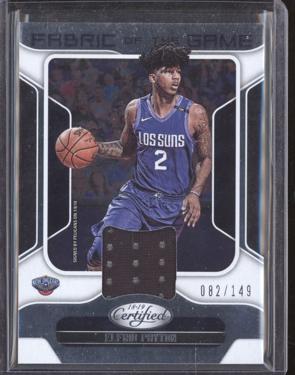 Elfrid Payton 2018-19 Panini Certified FB-EPT Fabric of the Game 82/149