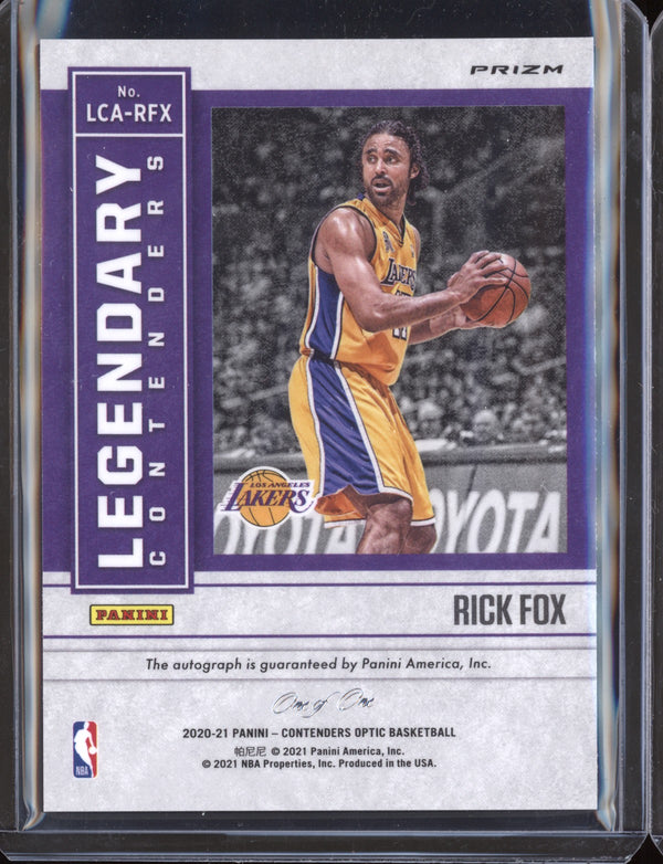 Rick Fox 2020-21 Panini Contenders Optic Legendary Contender Gold Vinyl Auto 1/1