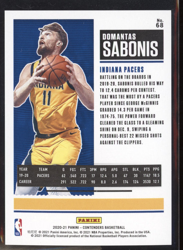 Domantas Sabonis 2020-21 Panini Contenders 68 First Round Ticket 003/149