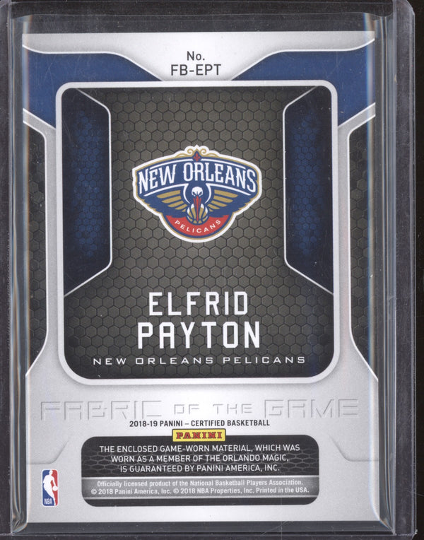 Elfrid Payton 2018-19 Panini Certified FB-EPT Fabric of the Game 82/149