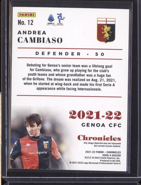 Andrea Cambiaso 2021-22 Panini Chronicles Soccer 12 Gold RC 6/10