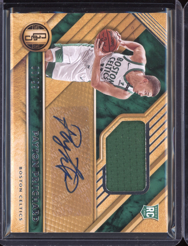 Payton Pritchard 2020-21 Panini Chronicles Gold Standard Rookie Jersey Auto RC 08/99