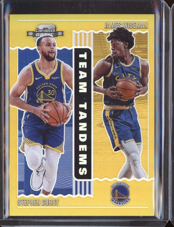 Stephen Curry/James Wiseman 2020 Panini Contenders Optic Team Tandems Gold  8/10