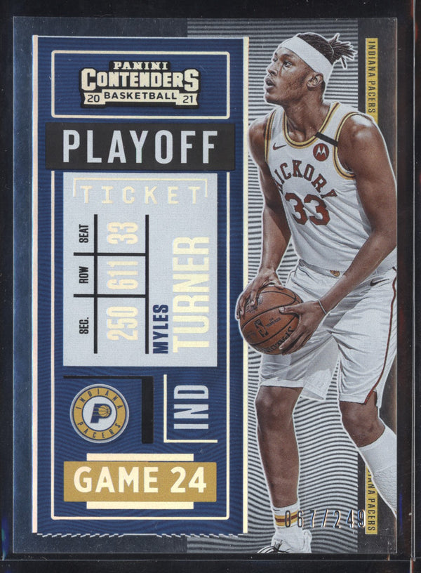 Myles Turner 2020-21 Panini Contenders 57 Playoff Ticket 67/249