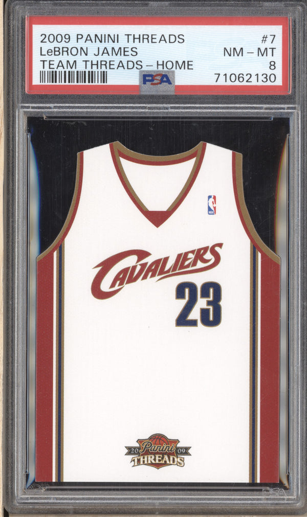 LeBron James 2009-10 Panini Threads 7 Team Threads Home PSA 8