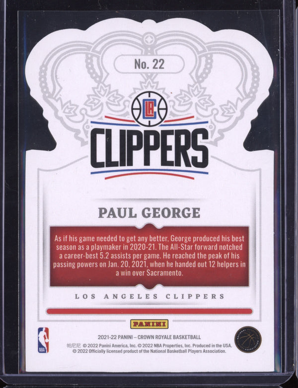 Paul George 2021-22 Panini Crown Royale Cracked Ice