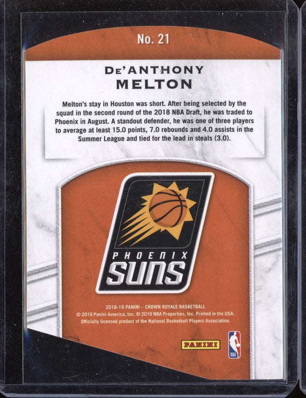 De'Anthony Melton 2018/19 Panini Crown Royale Rookie Royalty Red RC 72/75