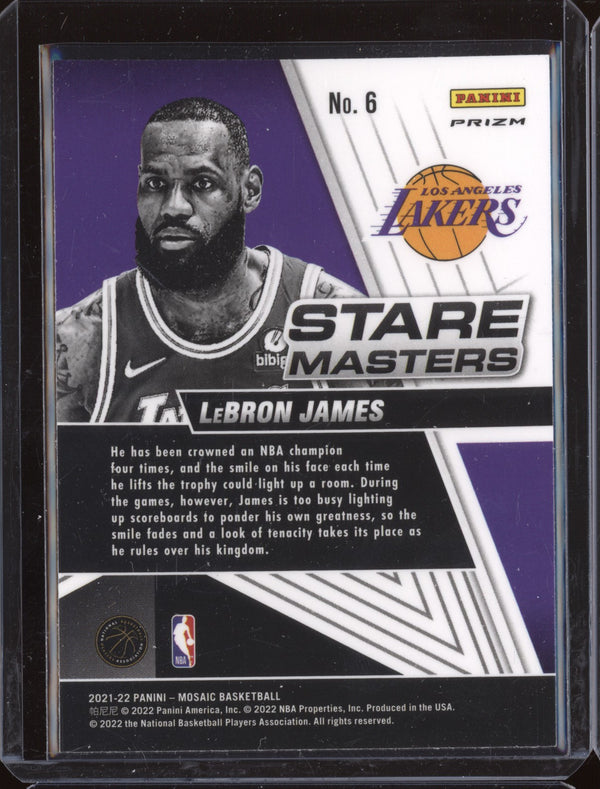 LeBron James 2021-22 Panini Mosaic 6 Stare Masters Fast Break