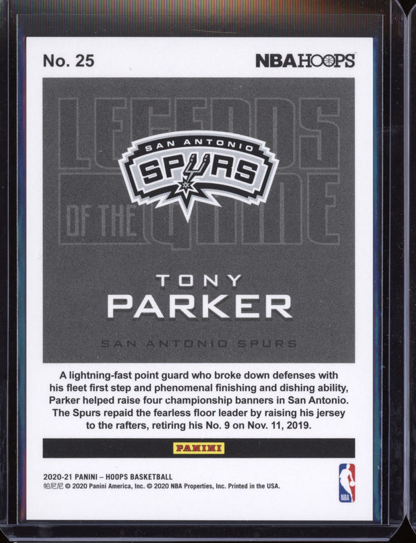 Tony Parker 2020-21 Panini Hoops Legends of the Game 12/199