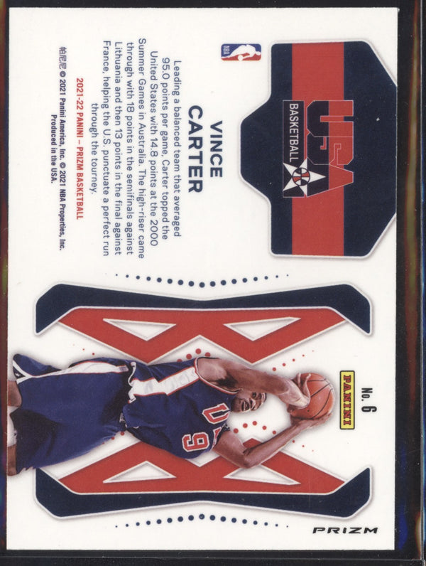 Vince Carter 2021-22 Panini Prizm 6 USA Basketball Silver