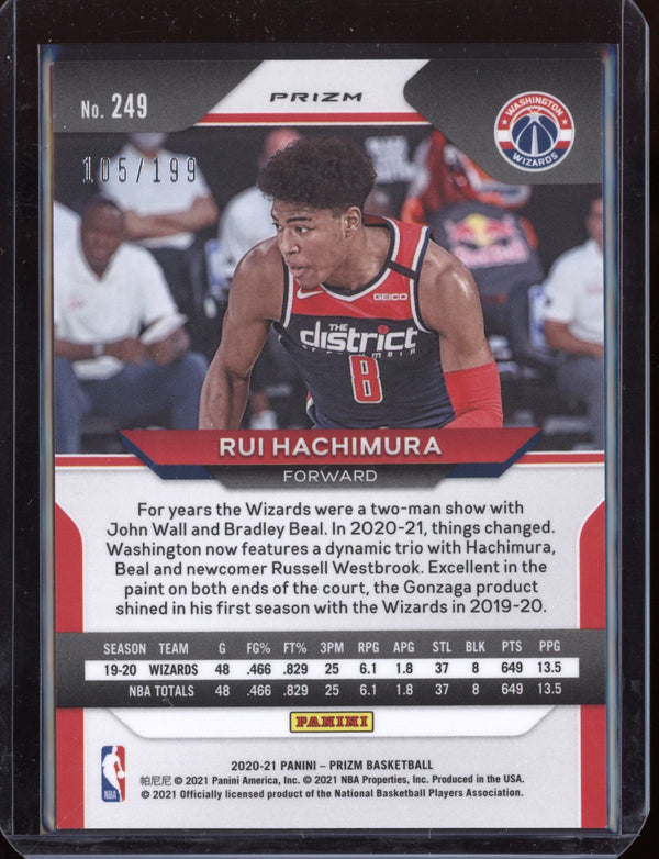 Rui Hachimura 2020 Panini Prizm Basketball Blue Prizm 105/199