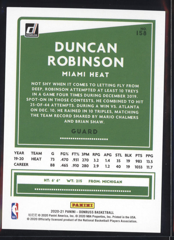 Duncan Robinson 2020/21 Panini Donruss Choice Blue 40/49