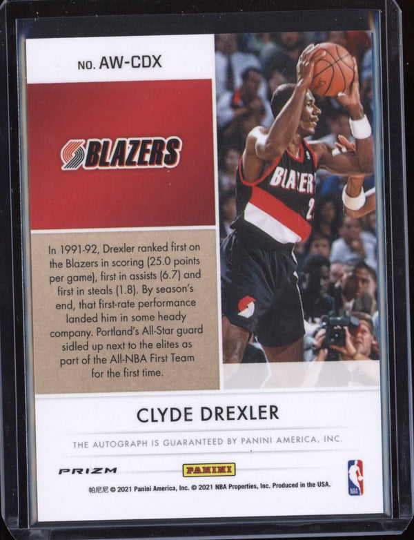 Clyde Drexler 2020-21 Panini Chronicles Award Winning Auto