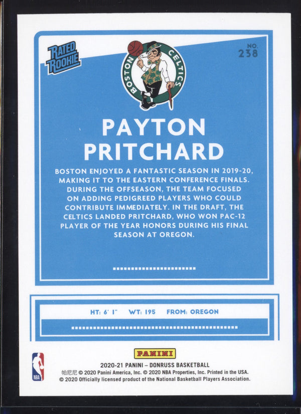 Payton Pritchard 2020/21 Panini Donruss Choice RC