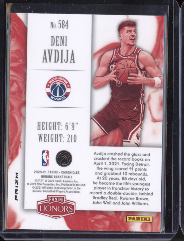 Deni Avdija 2020/21 Panini Chronicles Honors Silver RC