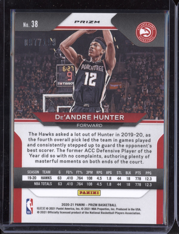 De'Andre Hunter 2020 Panini Prizm Basketball Blue Prizm 97/199