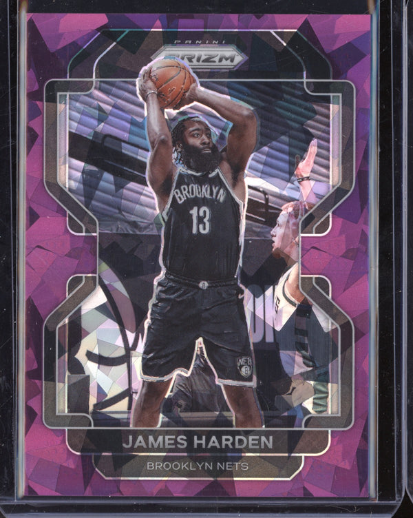 James Harden 2021-22 Panini Prizm Purple Cracked Ice 107/149