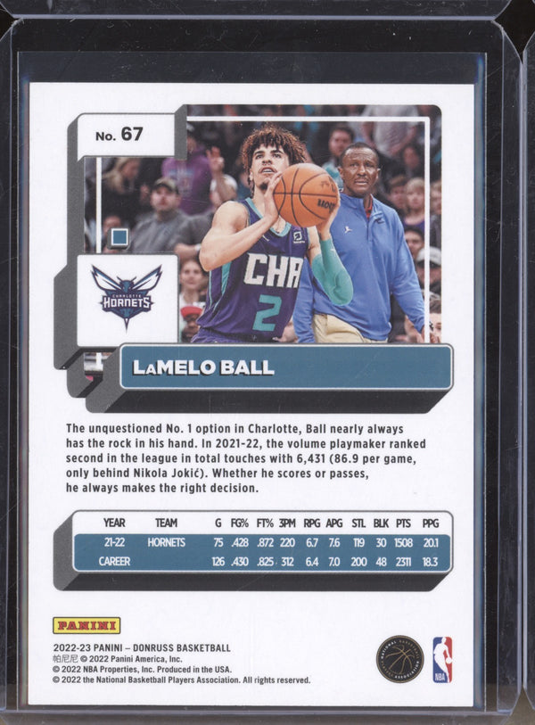 LaMelo Ball 2022-23 Panini Donruss 67 Choice Blue 18/49