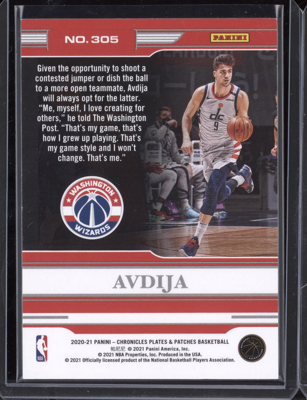 Deni Avdija 2020-21 Panini Chronicles Plates & Patches  RC 32/99