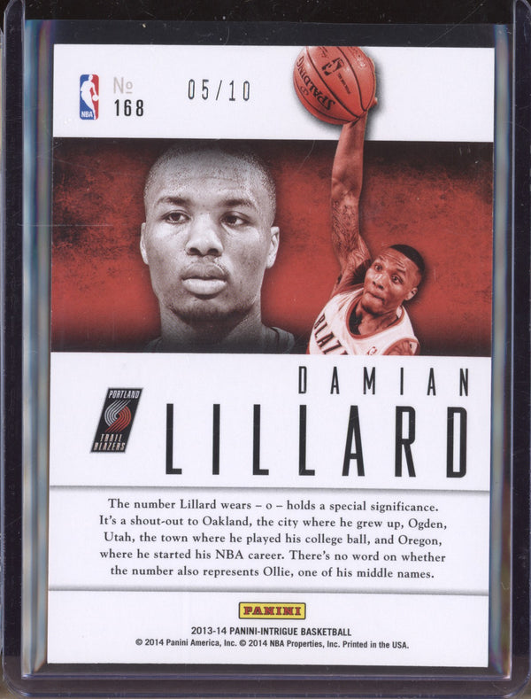 Damian Lillard 2013-14 Panini Intrigue 168 Intriguing Players Gold 5/10