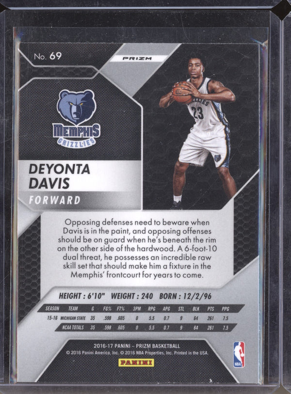 Deyonta Davis 2016-17 Panini Prizm 69 Ruby Wave RC