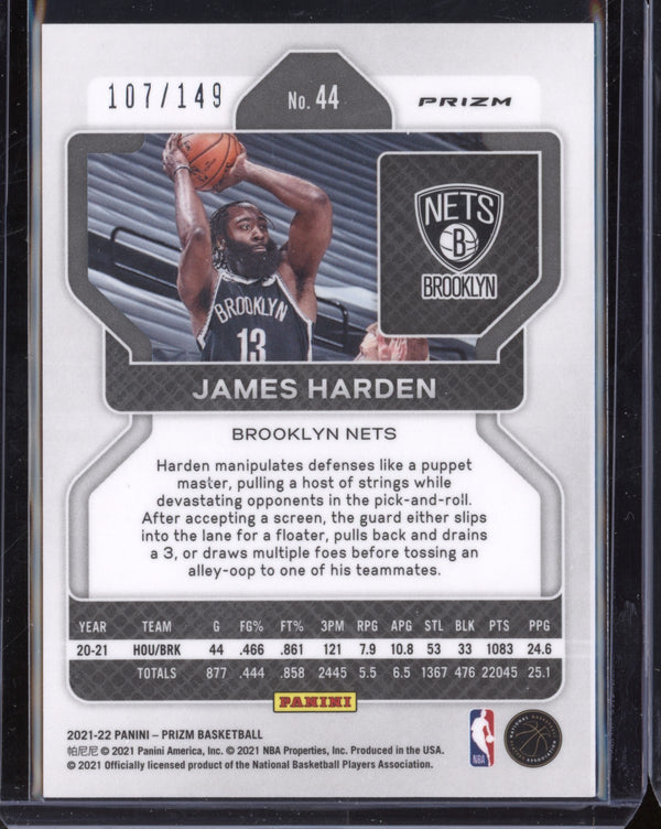 James Harden 2021-22 Panini Prizm Purple Cracked Ice 107/149