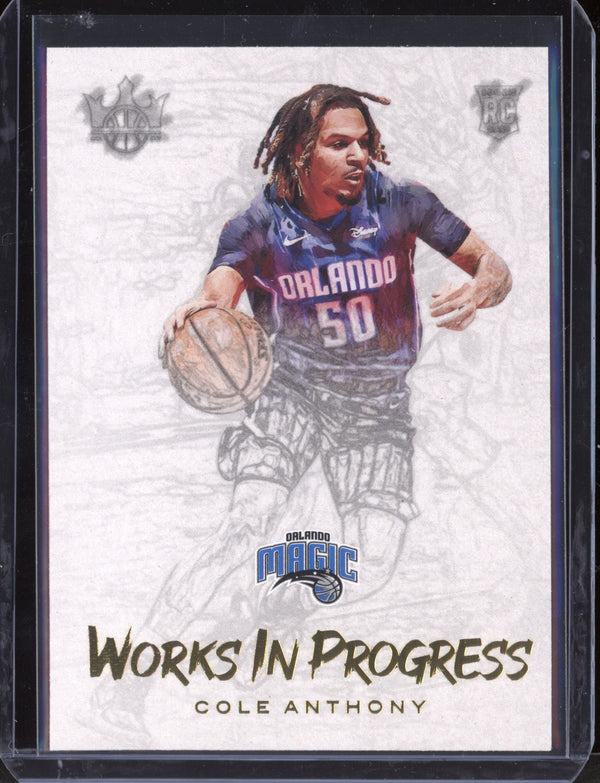 Cole Anthony 2020-21 Panini Court Kings Works in Progress RC