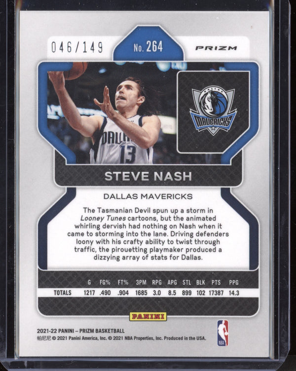 Steve Nash 2021-22 Panini Prizm Purple Cracked Ice 46/149