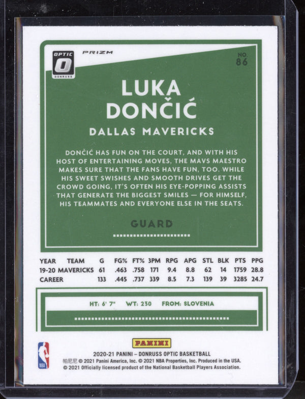 Luka Doncic 2020-21 Panini Donruss Optic Fanatics