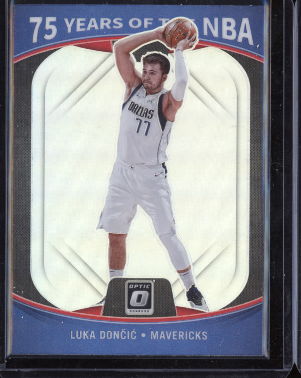 Luka Doncic 2021-22 Panini Prizm 75 Years of NBA Optic