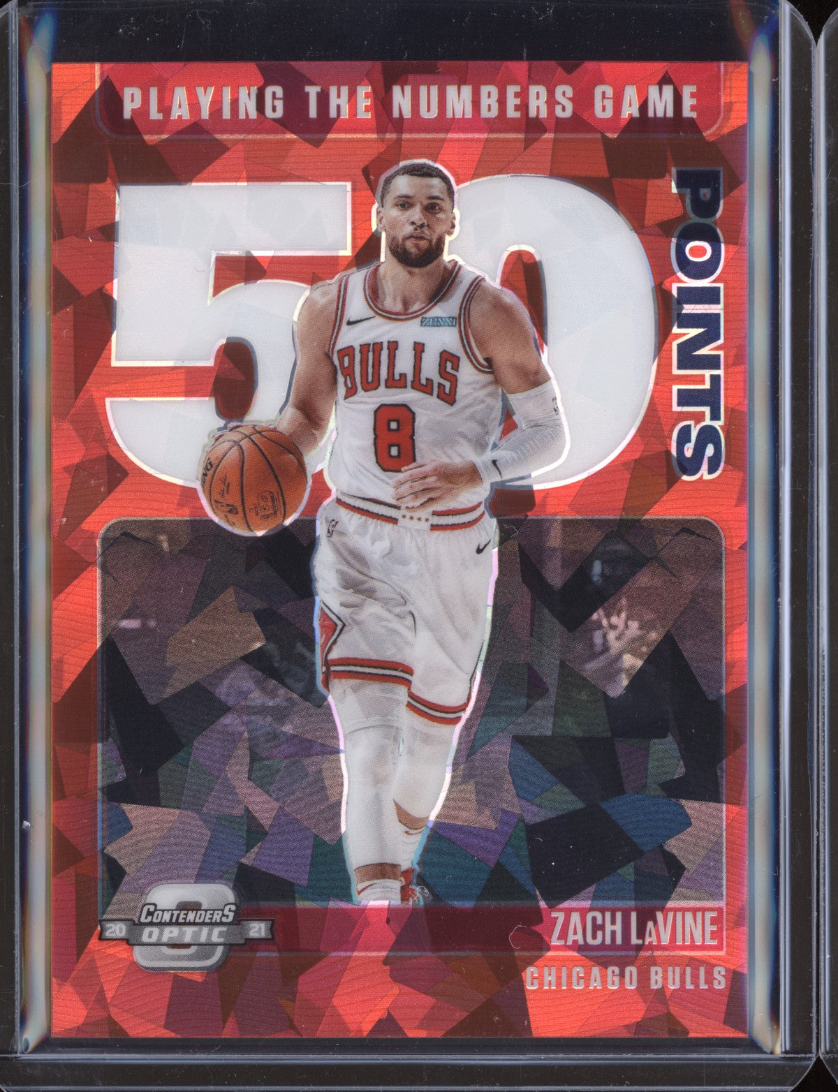 Zach Lavine 2020-21 Panini Contenders Optic Playing the Numbers Red Cracked ice