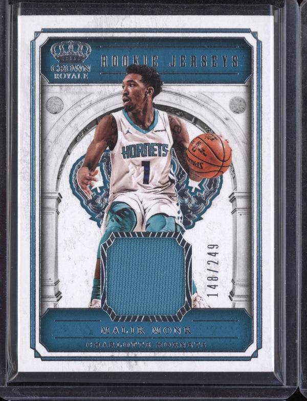 Malik Monk 2017-18 Panini Crown Royale Rookie Jersey RC 148/249