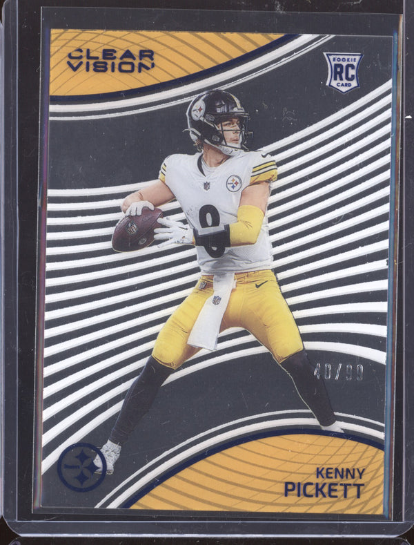 Kenny Pickett 2022 Panini Chronicles CVR-1 Clear Vision Blue RC 40/99