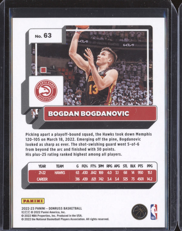 Bogdan Bogdanovic 2022-23 Panini Donruss 63 Choice Gold 5/10