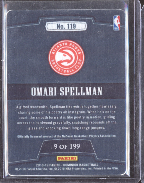 Omari Spellman 2018-19 Panini Dominion 119 Metal RC 9/199