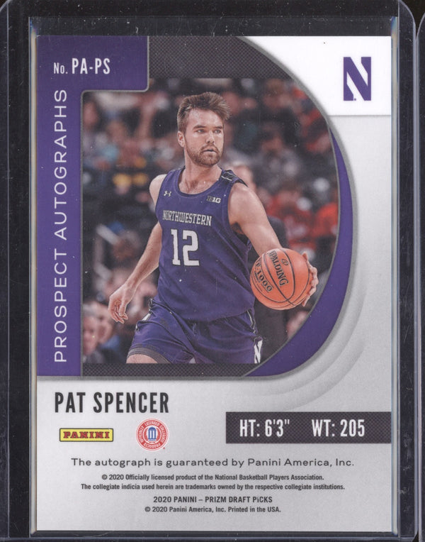 Pat Spencer 2020-21 Panini Prizm Draft Picks PA-PS Prospect Autograph RC