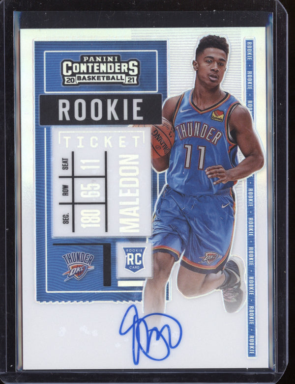 Theo Maledon 2020-21 Panini Contenders Rookie Ticket Variation Auto Silver RC