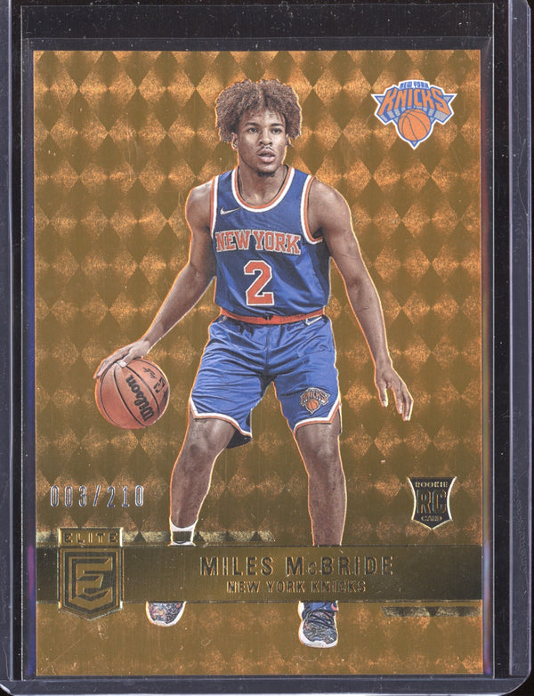 Miles McBride 2021-22 Panini Donruss Elite Orange Rookies RC 003/210