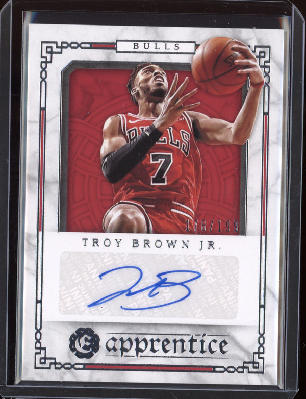 Troy Brown Jr. 2020-21 Panini Chronicles Excalibur Apprentice Auto RC 176/199