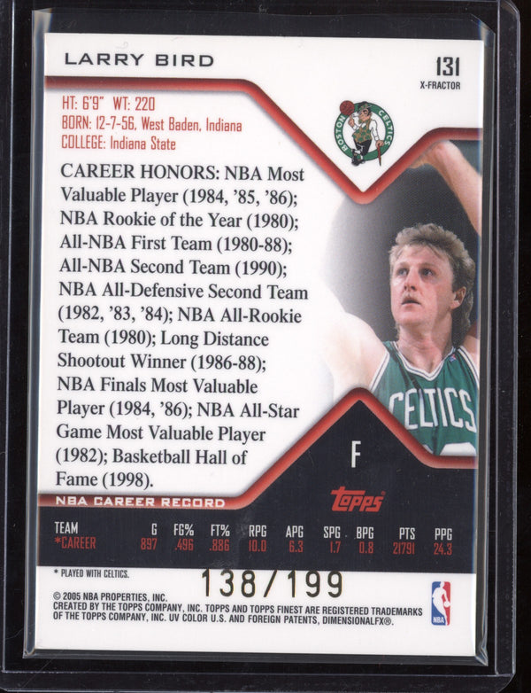 Larry Bird 2004-05 Topps Finest X-fractor Refractor 138/199