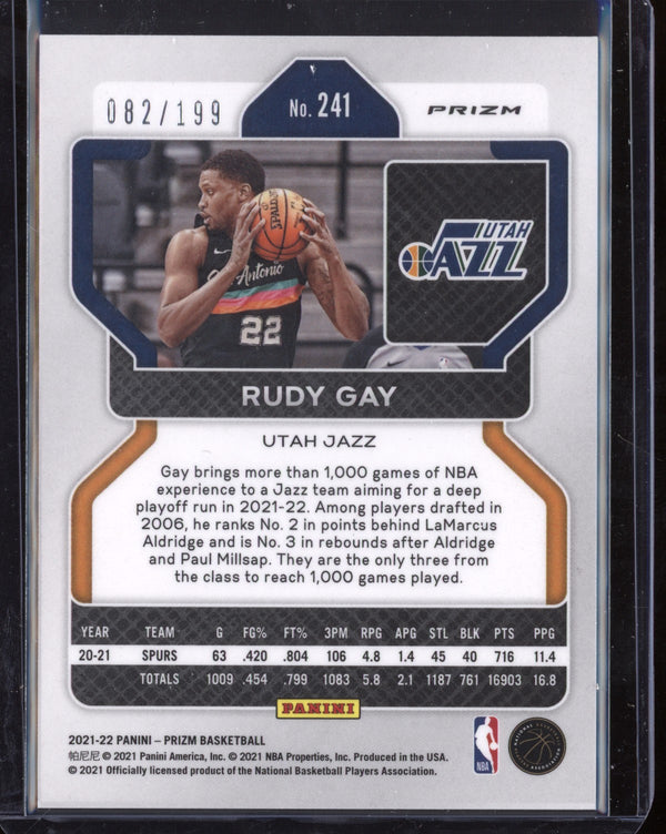 Rudy Gay 2021-22 Panini Prizm Blue 82/199