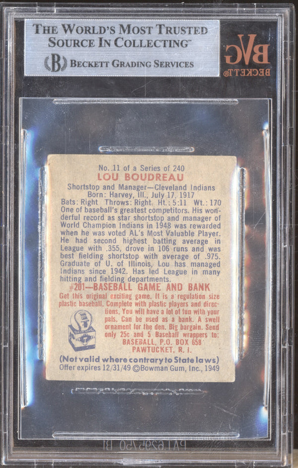 Lou Boudreau 1949 Bowman  11 BGS 5.5