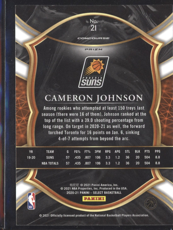 Cameron Johnson 2020-21 Panini Select 21 Concourse Silver