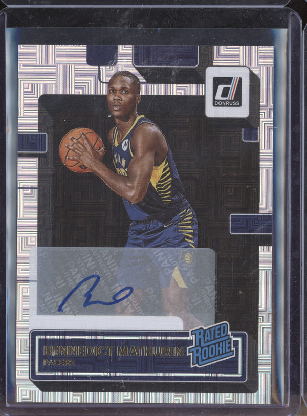 Bennedict Mathurin 2022-23 Panini Donruss 206 Choice Auto RC