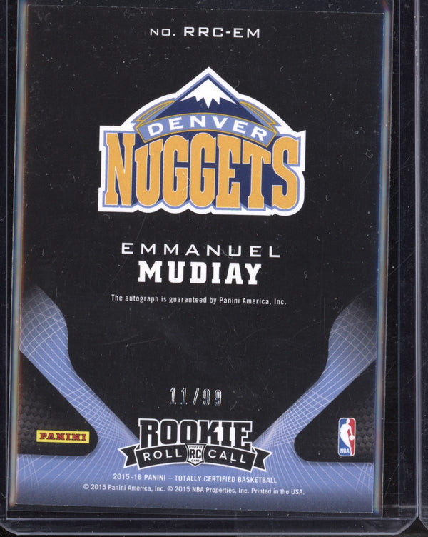 Emmanuel Mudiay 2015/16  Panini Totally Certified Rookie Roll Call RC