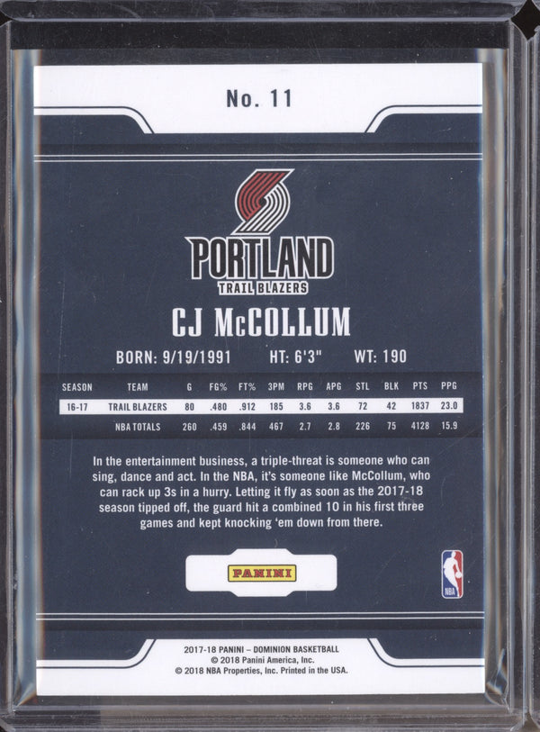 CJ McCollum 2017-18 Panini Dominion 11 73/75